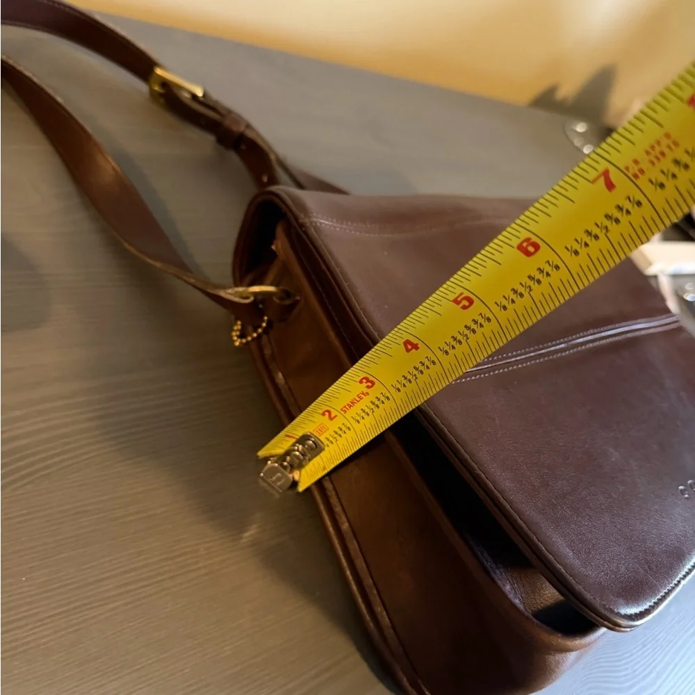 Coach Vintage Tribeca Flap Dark Brown Leather Messenger Bag 9092